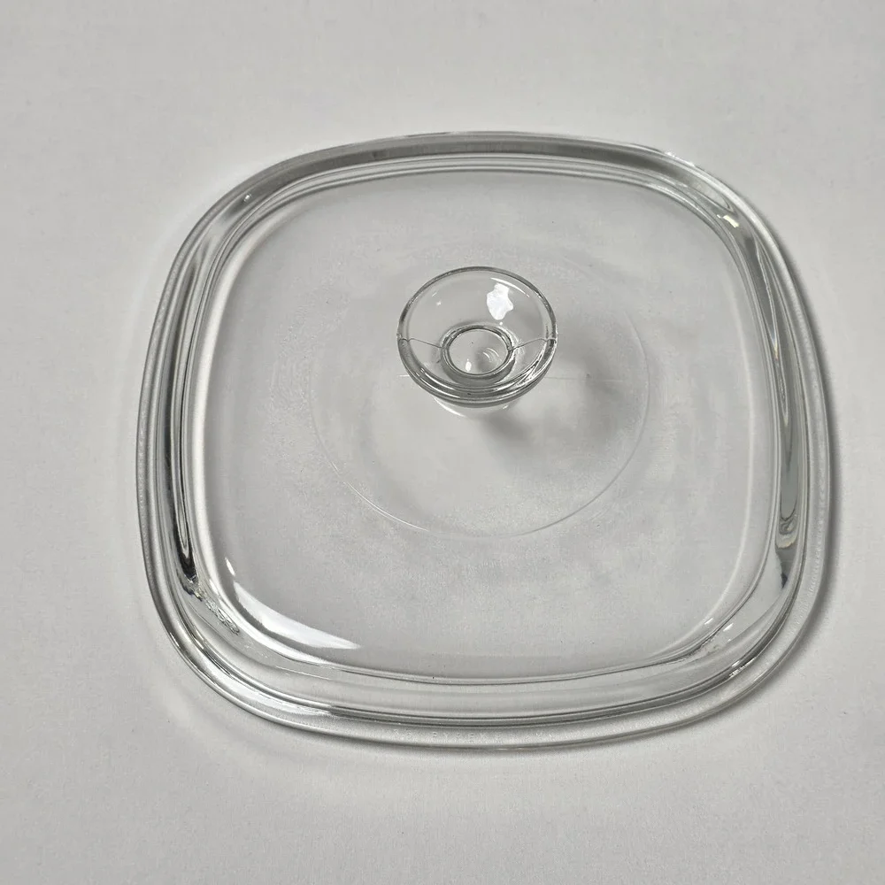 Pyrex Replacement Lid 8 Inch Clear Vintage Square Glass Casserole Cover